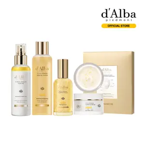 [OFFICIAL d'Alba] Vita Glow Complete | Day & Night Vitamin C Routine | Even Skin Tone & Dark Spot Care | All-In-One 5-Step Korean Skincare Set | Mist + Toner + Serum + Cream + Hydrogel Mask