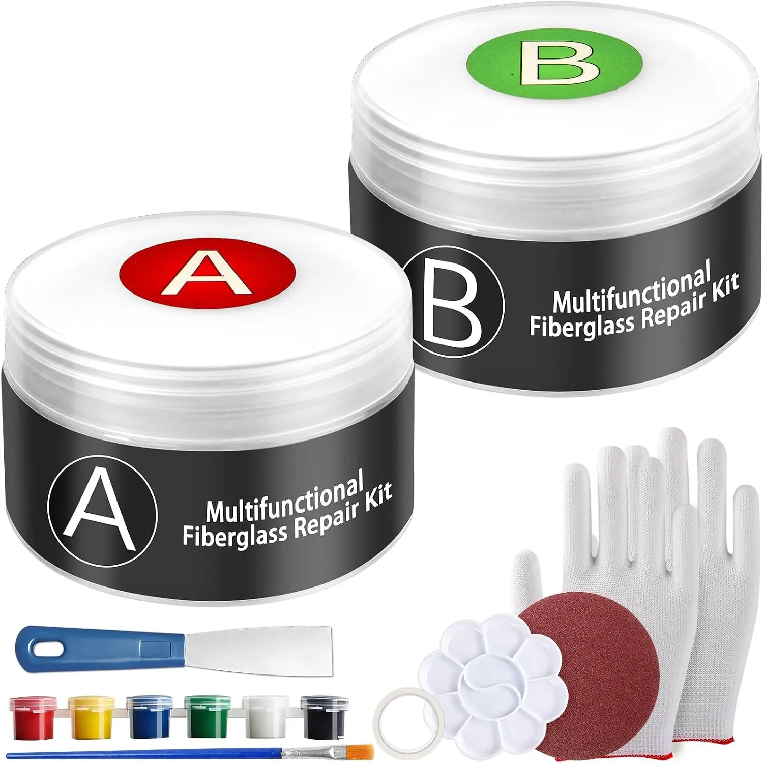 Marine Fiberglass Boat Repair Kit Gel Coat Epoxy Filler Fix Holes Chips Scratches Deep Cracks for Boats Color Match