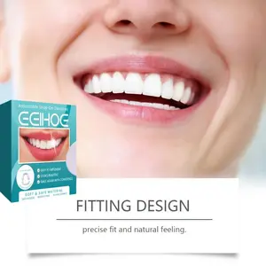 White Smile Denture Set - Soft, Adjustable Upper And Lower Denture Accessories - Suitable For Upper And Lower Tooth Decoration - Easy To Wear, Remove And Clean, Unisex, Decorations, Christmas/party/New Year/small Gifts Christmas and New Yea