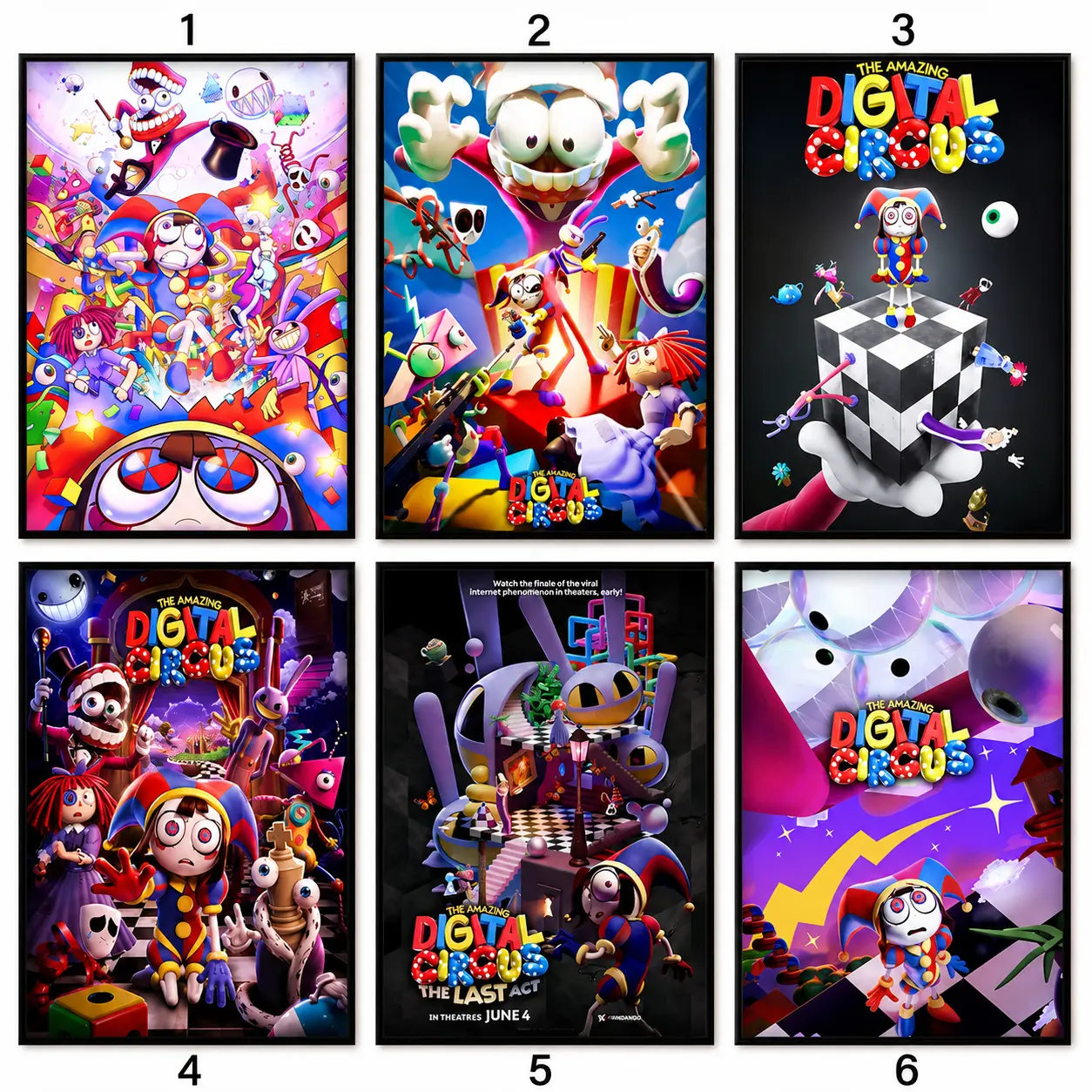 The Amazing Digital Circus Poster, Anime Wall Art Decor, Canvas Print, Unframed Anime Wall Decor, Bedroom Decoration, Gift for Anime Fans, Cartoon Poster, Colorful Wall Art, Game Room Decor, Kids Room Decor, Collector Gift