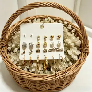 One-stop 12-pair stud earring set