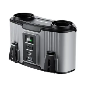 Doublepow Portable 24000mah Large-capacity Double-hole Fan, 2025 Battery Operated Fan, Outdoor Hanging Waist Fan, 10-speed Wind Cooling Multifunctional Fan, Digital Display Fan, Power Bank, Rechargeable Camping Fan for Outdoor, Sports, Wearable Waist Fan