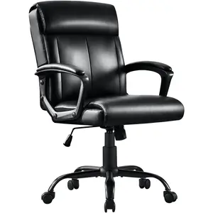 JONPONY Big and Tall Office Chair 300LBS Wide Seat Ergonomic Computer Desk Chair High Back Executive Leather Chair Adjustable Task Chair Lumbar Back Support 8 Hours Heavy Duty Design,Black