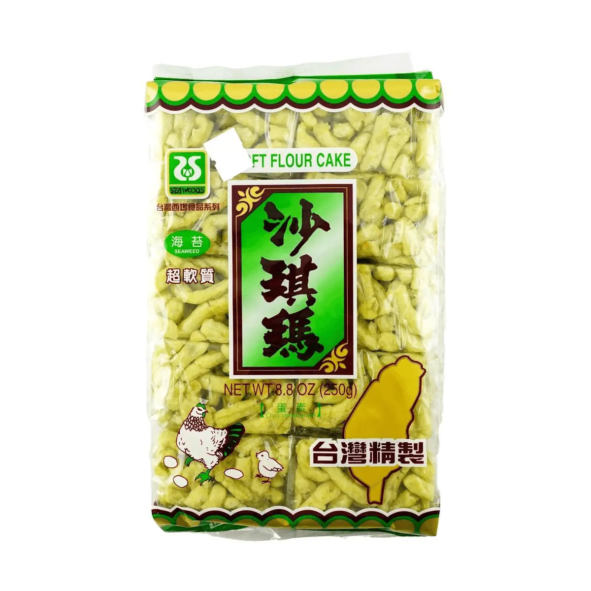 SEA WOODS Taiwanese Seaweed Sachima 250g - Crispy Sweet Snack, Traditional Asian Dessert, Halal Certified SEA WOODS Taiwanese Seaweed Sachima 250g - Crispy Sweet Snack, Traditional Asian Dessert, Halal Certified