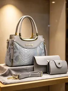 New Colorful Snake Pattern Women's Bag, Fashion Versatile Handbag, Crossbody and Shoulder Bag, Elegant Commuter Mom Bag, All Seasons