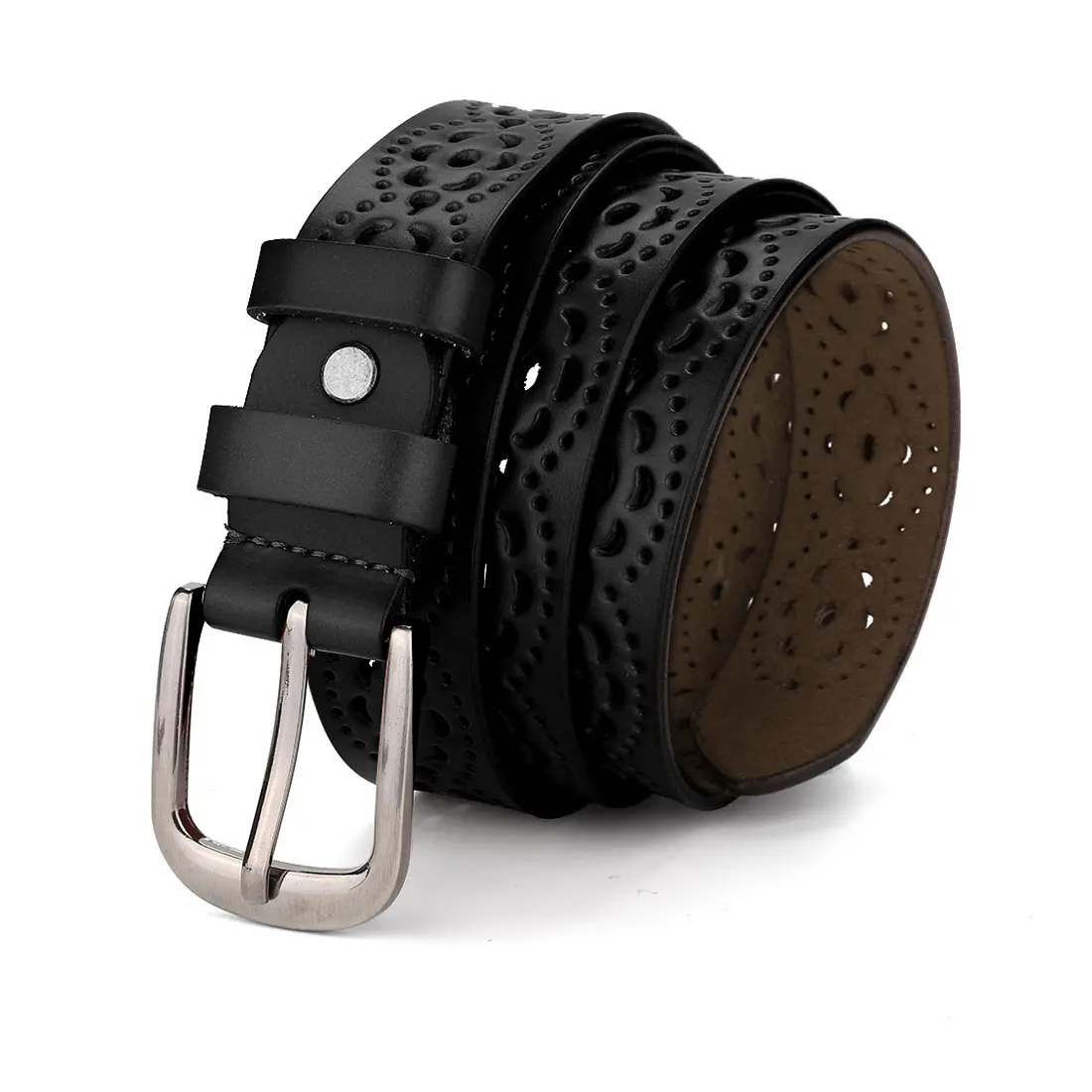 INSPIRE CHIC Hollow Floral Retro Vintage Faux Leather Belt With Buckle for Women