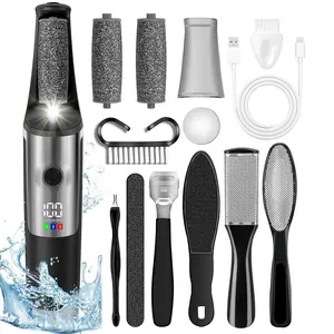 Electric Foot File Machine, USB Rechargeable Exfoliating Foot Callus Remover, Portable Lightweight Pedicure Tool Set with 9 Accessories, Home Foot Care Kit, Foot Care Product