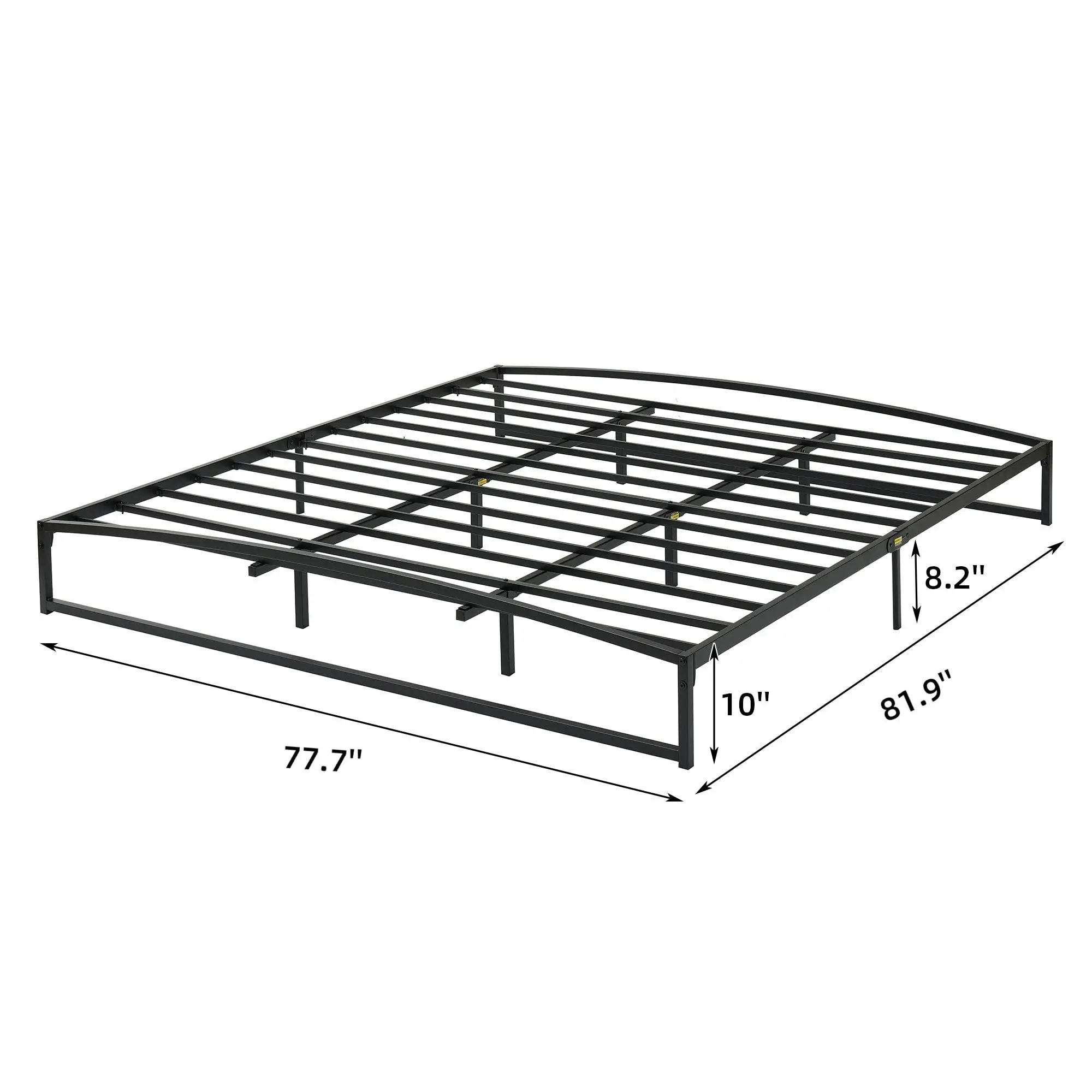GARVEE Low Bed Frame King Size, 10 Inch Heavy Duty Metal Platform King Bed Frame with Arch Design, Easy Assembly, Strong Bearing Capacity, Under Bed Storage, No Box Spring Needed - Black