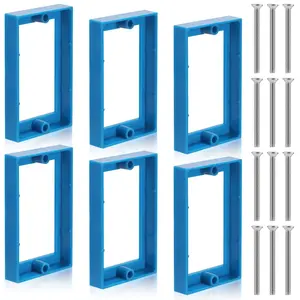 6pcs 1/2"" Single Gang Receptacle Outlet Box Extenders, Outlet Extender Box with 12 Screws Receptacle Extender for Box and Outlet Switches (Blue), M