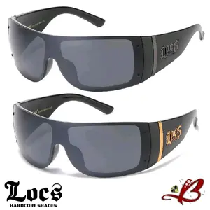 Locs Comandante Callejero/Street Commander Xtra Large Flex Fit Glossy Frame Shield Lens 40s Hardcore Shades Wraparound Gangster Retro Modern  Eyewear Oversized Cholo Chola Chic Gafas De Sol | Original Authentic Genuine Locs Urban Street Cool Classic Style