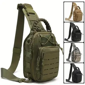 New unisex crossbody bag, EDC fanny pack, tactical shoulder bag 1000D, MOLLE system, backpack, messenger bag, outdoor sports hiking, fishing, camping, daily backpacks