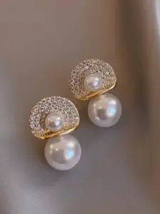 Elegant Rose Earrings Set, High Quality Earrings, Minimalist Design Pearl Studs, Perfect Valentine's Day Gift🎁, Suitable for Any Occasion