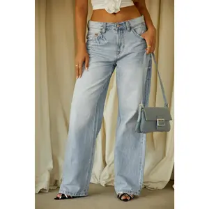 Women's High Waist Wide Leg Denim Pants