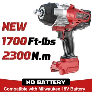1700Ft-lbs (2300N.m) Cordless Impact Wrench 1/2" Compatible with Milwaukee 18V Battery(No Battery!!), Brushless Impact Gun with 4 Modes & LED Light for Car, Truck