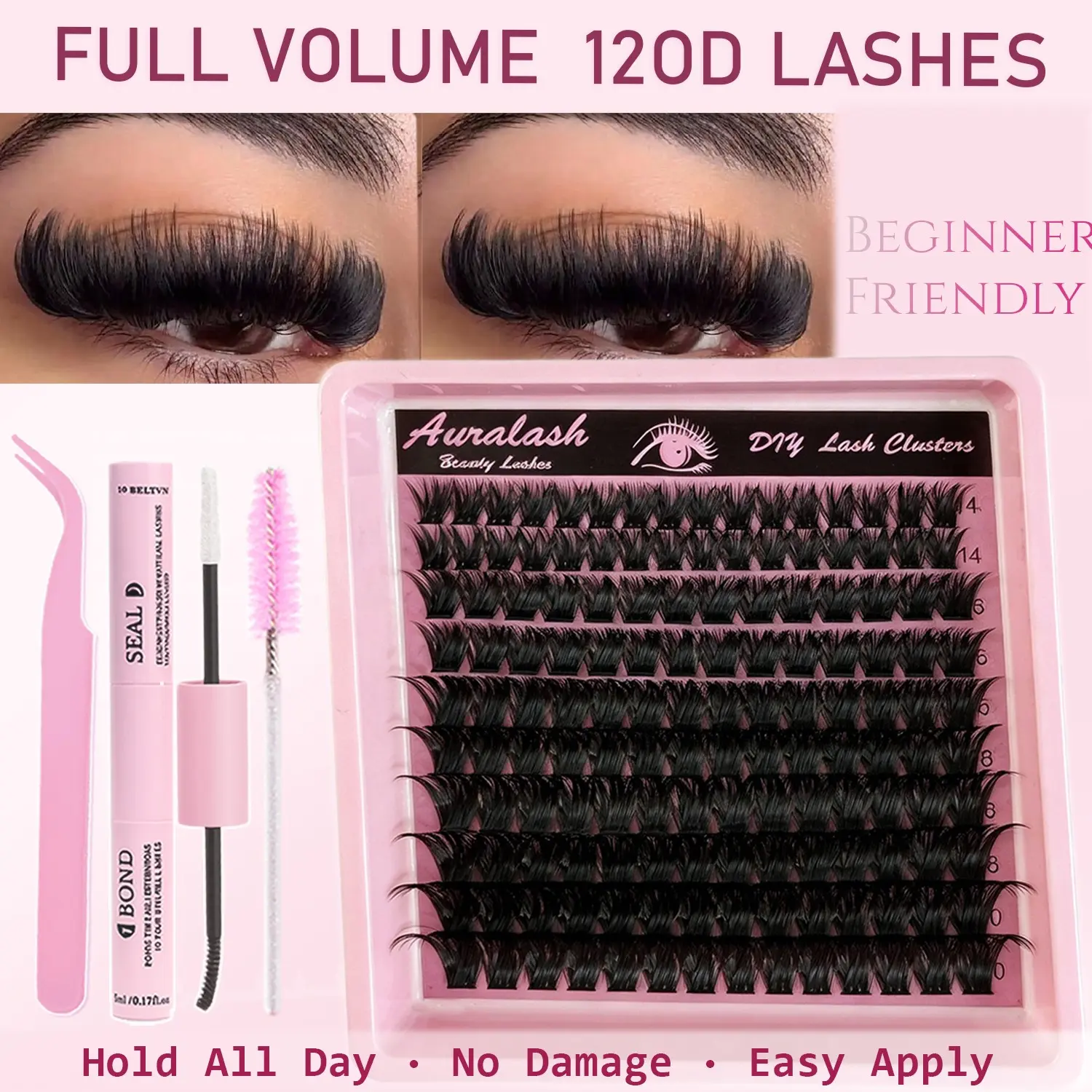 120D D-Curl Fluffy Volume False Eyelashes 12-20mm, Dramatic Look Reusable Soft Faux Mink, Salon Lash Extension Effect, Wispy Thick Long Lashes Pack for Bold Eye Makeup Daily Party Cosplay, Fluffy Cluster Lashes, Volumized Fake Eyelashes