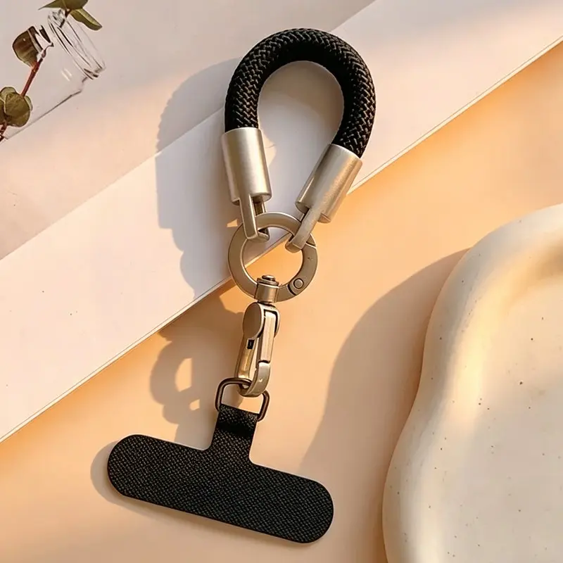 Universal Phone Lanyard, Short Detachable Ring Strap, Phone Wrist Strap, 360 Degree Rotating Durable Metal Keychain Chain, Fits All Phones, Mobile Phone Lanyard, Cellphone Accessories