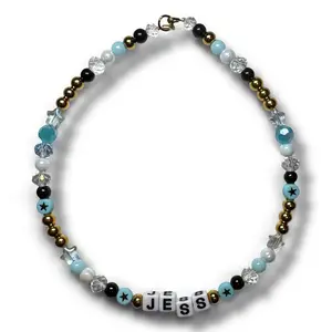 Custom Handmade Fever Dreamz Beaded Choker 15-18" Stainless Steel Hypoallergenic Tarnish Resistant High Quality Glass Beaded Necklace for Women Fever Dreamz