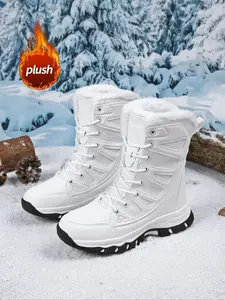 Women's High-Top Snow Boots, Warm Waterproof Anti-Slip Outdoor Shoes, Fall Winter Fashion Sneakers, Casual Daily Wear