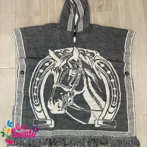 Horseshoe Fleeced Poncho Unisex Onesize