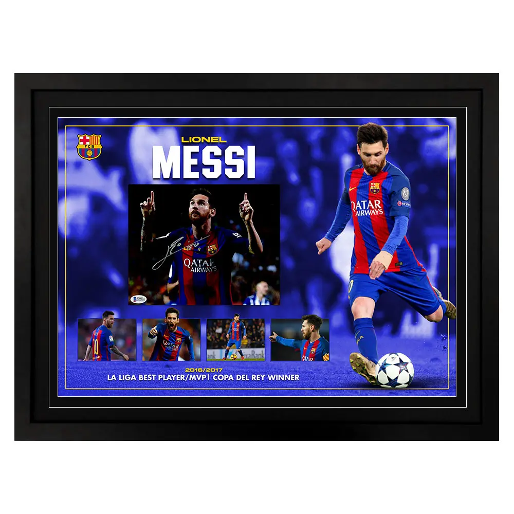 Lionel Messi  Barcelona 20162017 Signed Display  Poster, Gift For Fans ( Unframed - Print Only )