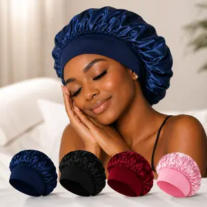Satin Bonnet, Silk Bonnet for Sleeping, Silk Sleep Cap, Double Layer Hair Bonnet , Curly Hair, Night Cap, Heatless Styling Tool for Women Silky Haircare SummerVibes