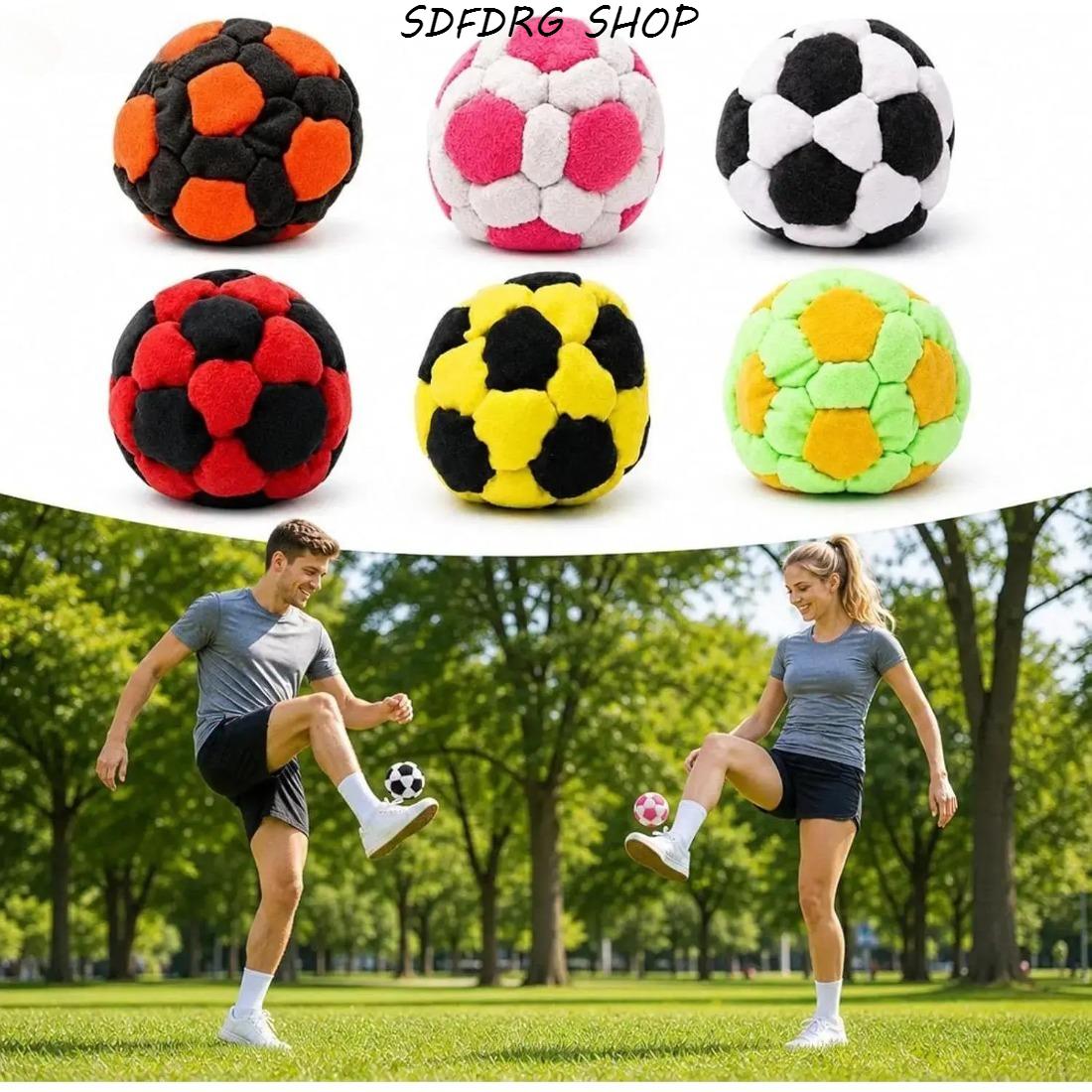 6-Pack 2.75” Plush Soccer Hacky Sacks for Kids & Adults – Soft Fleece Footbags, Y2K Nostalgia Skill Toys, Outdoor Summer Camp Game, Juggling Balls, Party Favors, Coordination & Sports Fun