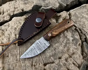 Handmade Damascus Fixed Blade Pocket Hunting Knife | 6” Camping Survival Skinner Neck Knife with Rosewood Handle With Sheath High Precision Tool High Precision Tool High Precision Tool High Precision Tool High Precision Tool