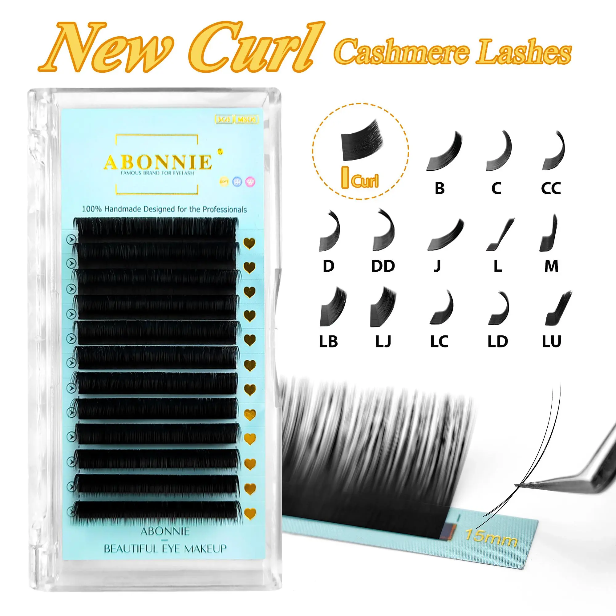 ABONNIE Cashmere Matte I/L/M/LC/LD/LU/J/B Curl Individual Lashes Extensions Premium Soft Eyelashes Extension 2026 New