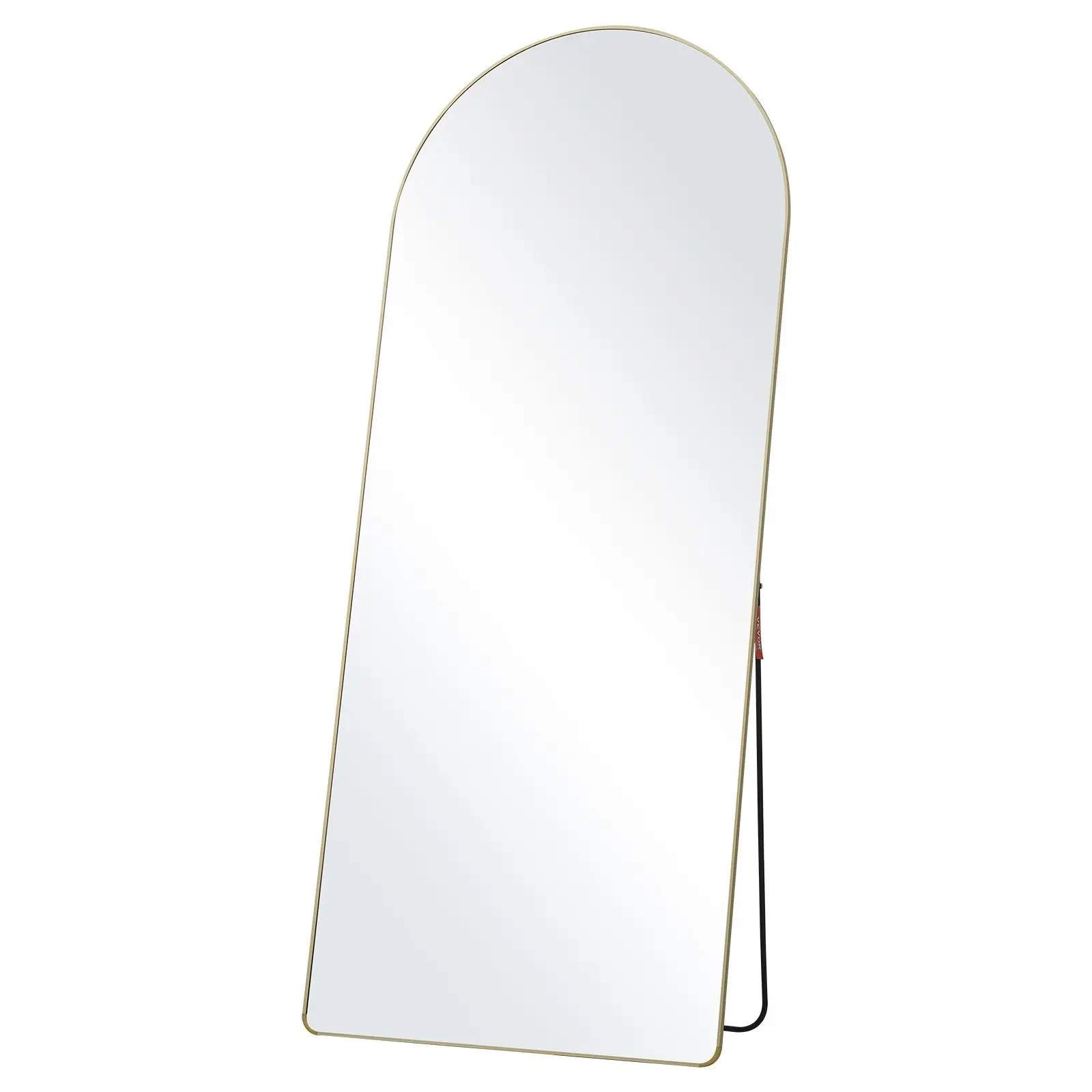 Arched Full Length Mirror, 71 X 30 Inches, Free Standing Leaning Floor Mirror With Wall Mount Option, Aluminum Alloy Frame, Full Body Dressing Mirror For Living Room And Bedroom, Black