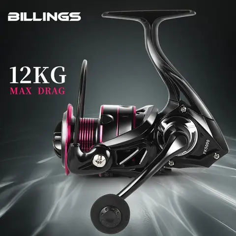 Billings Fk 1000-7000 Series 5.2:1 Gear Ratio 26lb Max Drag Cnc Metal Spool Spinning Fishing Reel Durable Fishing Gear for Freshwater Saltwater