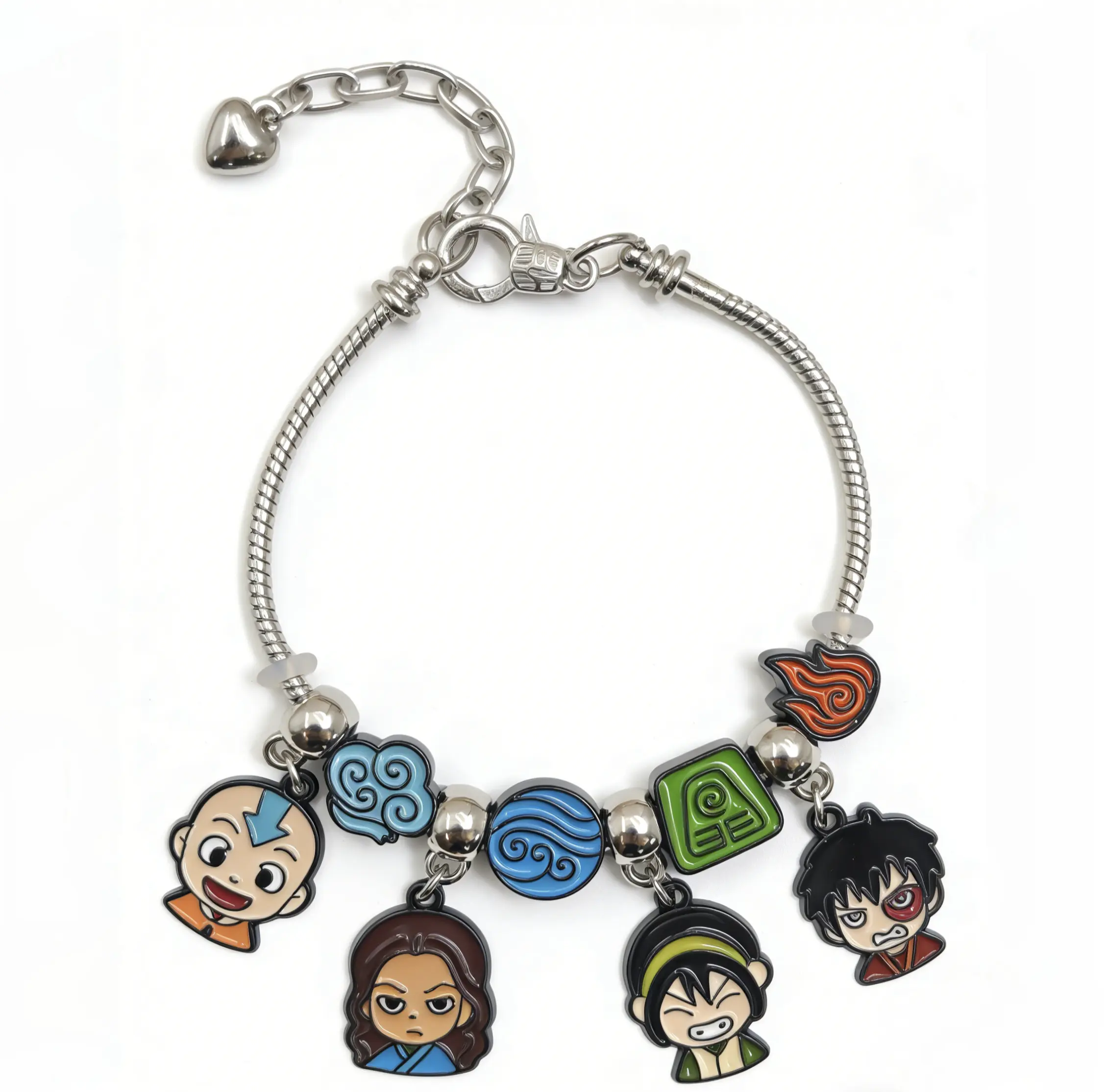 2026 Popular Avatar:The Last Airbender Element DIY Charm Stacking Bracelet Set - Aang, Katara, Toph, Zuko Costume Jewelry Gift for Fans, Charm Bracelet Set