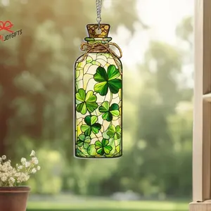 Shamrock Suncatcher Window Hanging, Clover Glass, Irish Decor, St. Patrick's Day Decoration