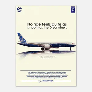 Boeing 787 Dreamliner poster, Modern Graphic Design of Iconic Aviation