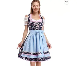 Women's Oktoberfest Dress 3 Pieces Dirndl Dress Costumes for Bavarian Carnival