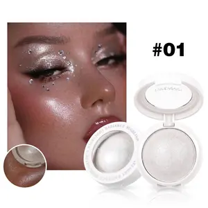 Handaiyan Highlighter Single Color Fine Glitter, Round Shape Potatoes Mud Brighten Skin Tone, Soft and Mellow High Light Makeup