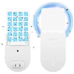Flying Insect Trap for Indoor Use – Plug-in Bug Catcher with 5 Refill Cartridges & Blue Light Technology – Mess-Free Solution for Gnats, Fruit Flies, House Flies fathersdaygift