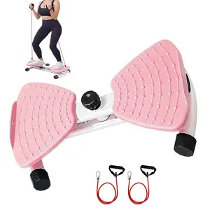 FLÉCHA Waist Twister Board | 3-Level Adjustable Ab Workout Machine | 20dB Ultra-Quiet Core Trainer with Digital Counter & Full Accessories | 440lbs Weight Capacity Home Gym Fitness Equipment for Women & Men, Pink/White