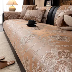 1pc retro golden foil sofa cover, Sofa Slipcover, non-slip sofa cushion, household decorative dust-proof mat, suitable for all seasons, pet-friendly, applicable for bedroom, living room, study, office