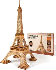 Rolife DIY 3D Wooden Puzzles for Adults, Large Eiffel Tower Set-Model Building Sets, Paris Architecture Kits as Room Decor Birthday for Women and Men