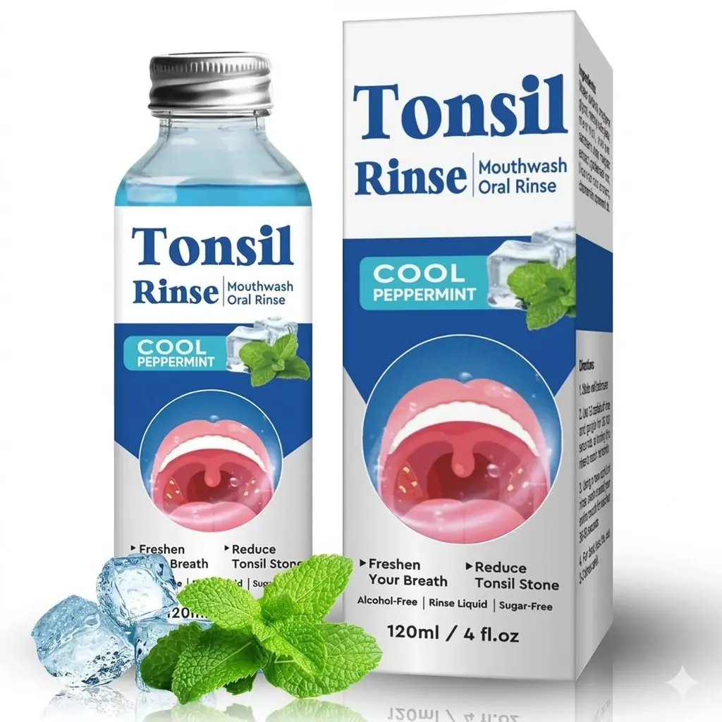 Cool Peppermint Mouthwash, Alcohol-Free Oral Rinse for Fresh Breath and Bad Breath Prevention, Gentle Sugar-Free Formula, 120ml, Prevents Bad Breath