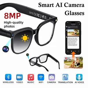 Smart AI Camera Glasses with 8MP Camera, Photochromic Lenses, Button Touch Control for Travel & Outdoor Adventures, Hands-Free Photography, 160+ Languages Translation, Bluetooth Wireless Wearable Video Recording with UV Protection Multifunctional Audio Su