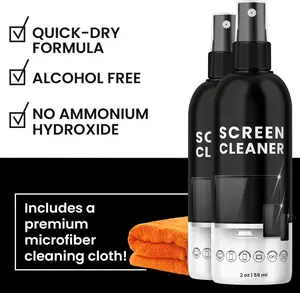 DIBMS Screen Cleaner Spray -car Touch Screen Cleaner Spray and Microfiber Cloth kit, Computer Screen Cleaner & Car Screen Cleaner for TV, Monitor, Laptop, MacBook, iPad, iPhone and Electronic Devices - 2 Pack