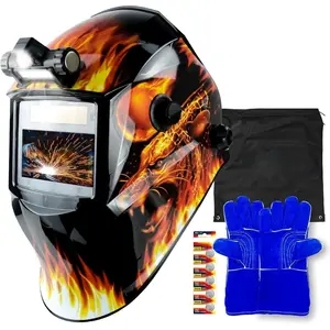 Welding Helmet True Color Auto Darkening JH-BJ05 with 4 Arc Sensors Solar Powered 1/1/1/1 Clarity Wide Shade 5-9/9-13 for Men