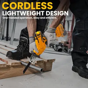 Cordless Reciprocating Saw Compatible With DeWalt 20V Battery, Brushless Power Cordless Reciprocating Saw, 0-3500SPM Variable Speed, Tool-Free Blade Change, 4-Piece Saw Blade Kit For Wood/Metal/PVC Cutting, Tool Only (Battery Not Included)