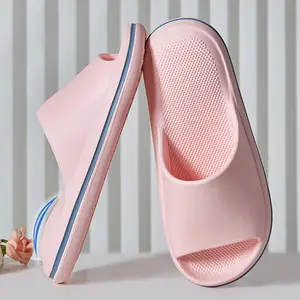 Womens Ultra-Soft Platform Slippers - Comfortable Anti-skid Open Toe Slides - Solid Color Indoor Shoes for Home & Bathroom - Durable, Stylish, and Breathable Girl Flipflop