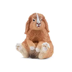 Toymany Hand-Painted French Lop Rabbit Figurine Farm Animals – Realistic Animal Model, Ideal for Early Education, Montessori Sensory Play, Cake & Party Decorations, Desk & Home Décor, Thoughtful Gifts, and Collectible Figurine for Enthusiasts