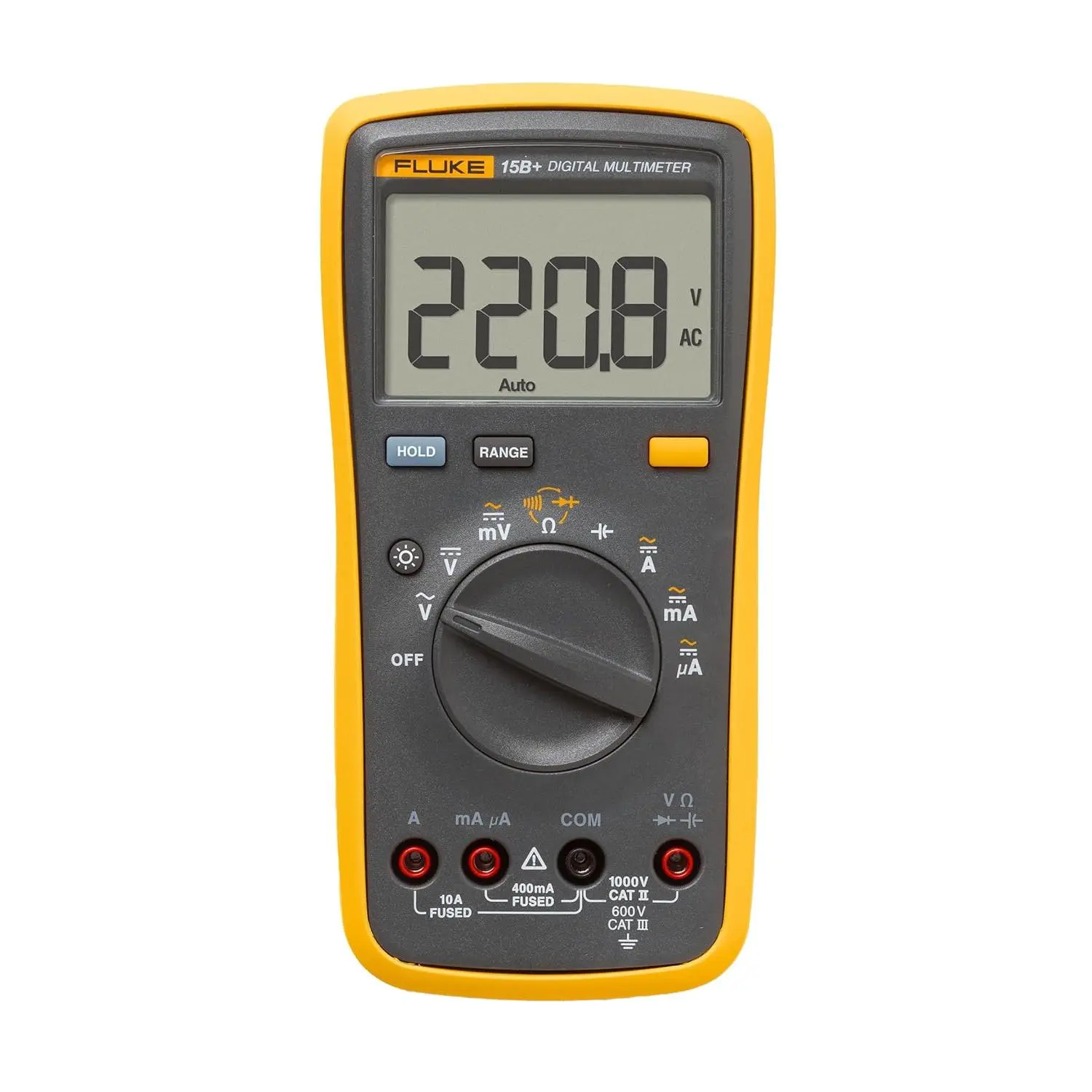 15B+ Digital Multimeter, for Electrical Applications, Measures AC/ Voltage and Current Measurements up to 1000V and 10A, Along with Resistance, Continuity, Diode, and Capacitance Capabilities