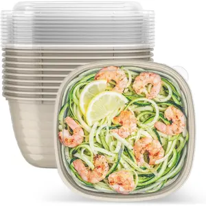 Prep - 1-Compartment Bowls with Custom Fit Lids - Reusable, Microwaveable, Durable BPA-Free, Freezer and Dishwasher Safe Meal Prep Food Storage Containers - 10 Bowls & 10 Lids (Champagne)