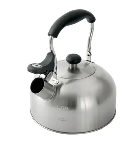 1.8-Liter Whistle Tea Kettle Induction Compatible Stainless Steel Silver Plain Design