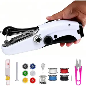 Sewing Machine - Mini Hand Held Stitching Machine for Beginners & Adults, Easy to Use Fast for Thin Clothes, Fabrics, Curtains, Travel(Black)